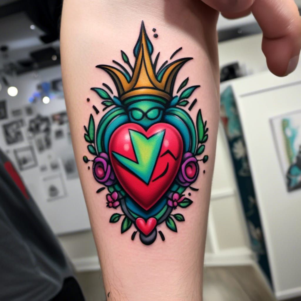 Sacred Heart Tattoo Design with Intricate Details