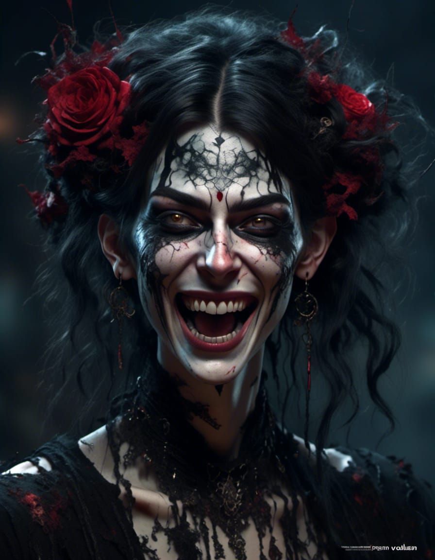 Macabre Horror Portrait in Hyperdetailed Style