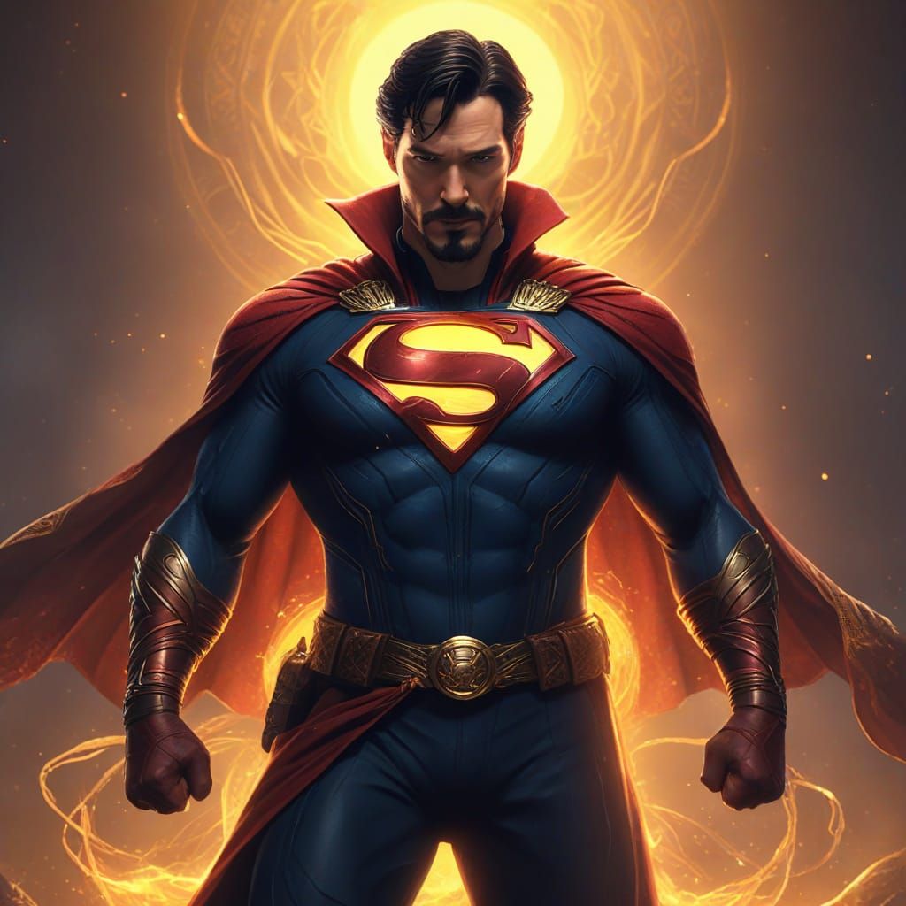 Superman and Doctor Strange Fusion Concept Art