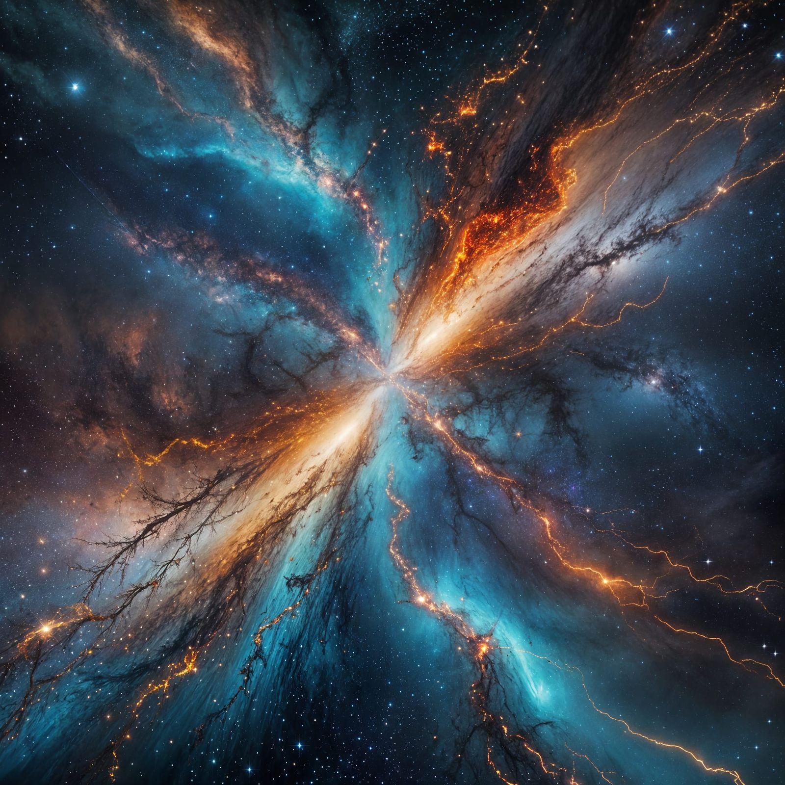 Cosmic Swirls Abstract Nebula in Deep Space