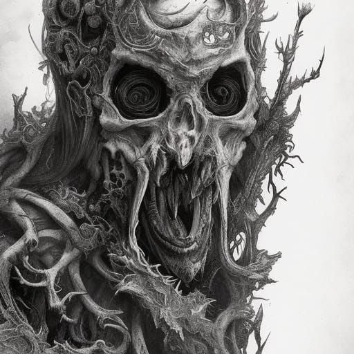 Hyperrealistic Warlock Portrait in Witchcore Style