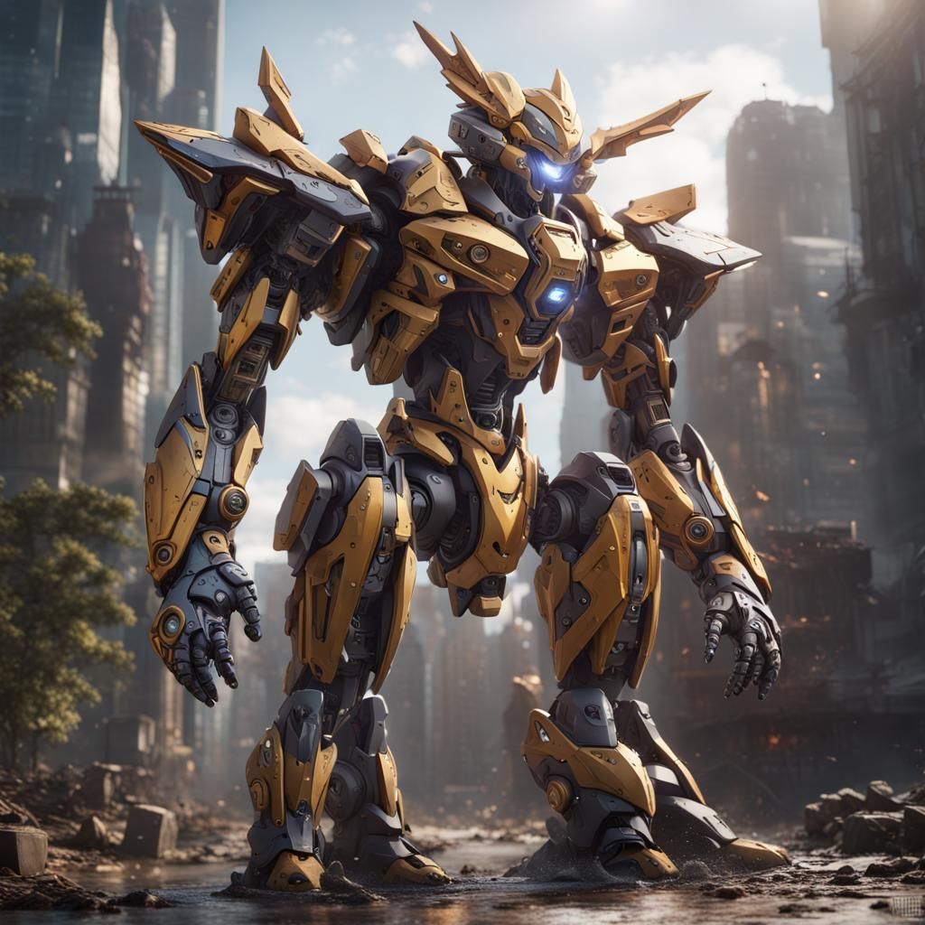 Hyper-Realistic Mecha Alakazam Digital Painting