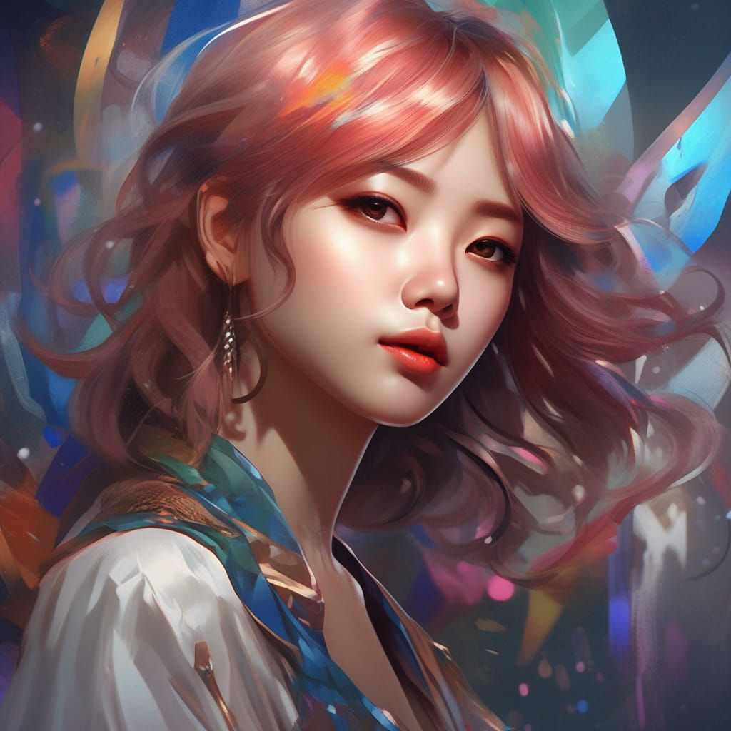 K-Pop Idol Portrait in Hyperdetailed Digital Art
