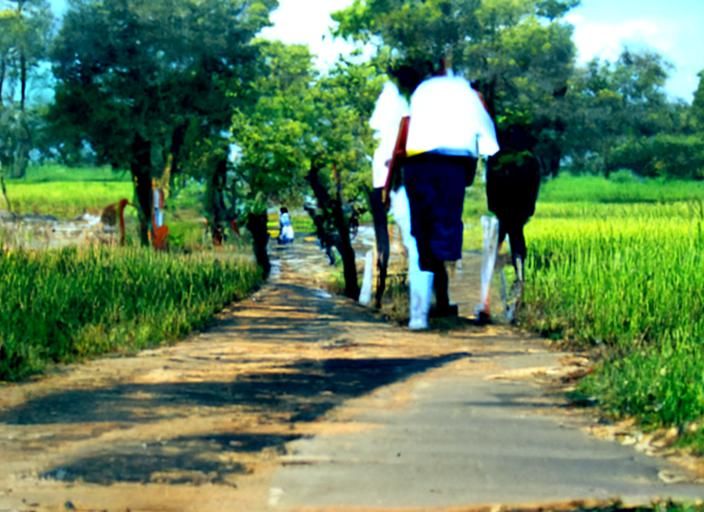 Rural Roadside Walk: An AI Generated Scene