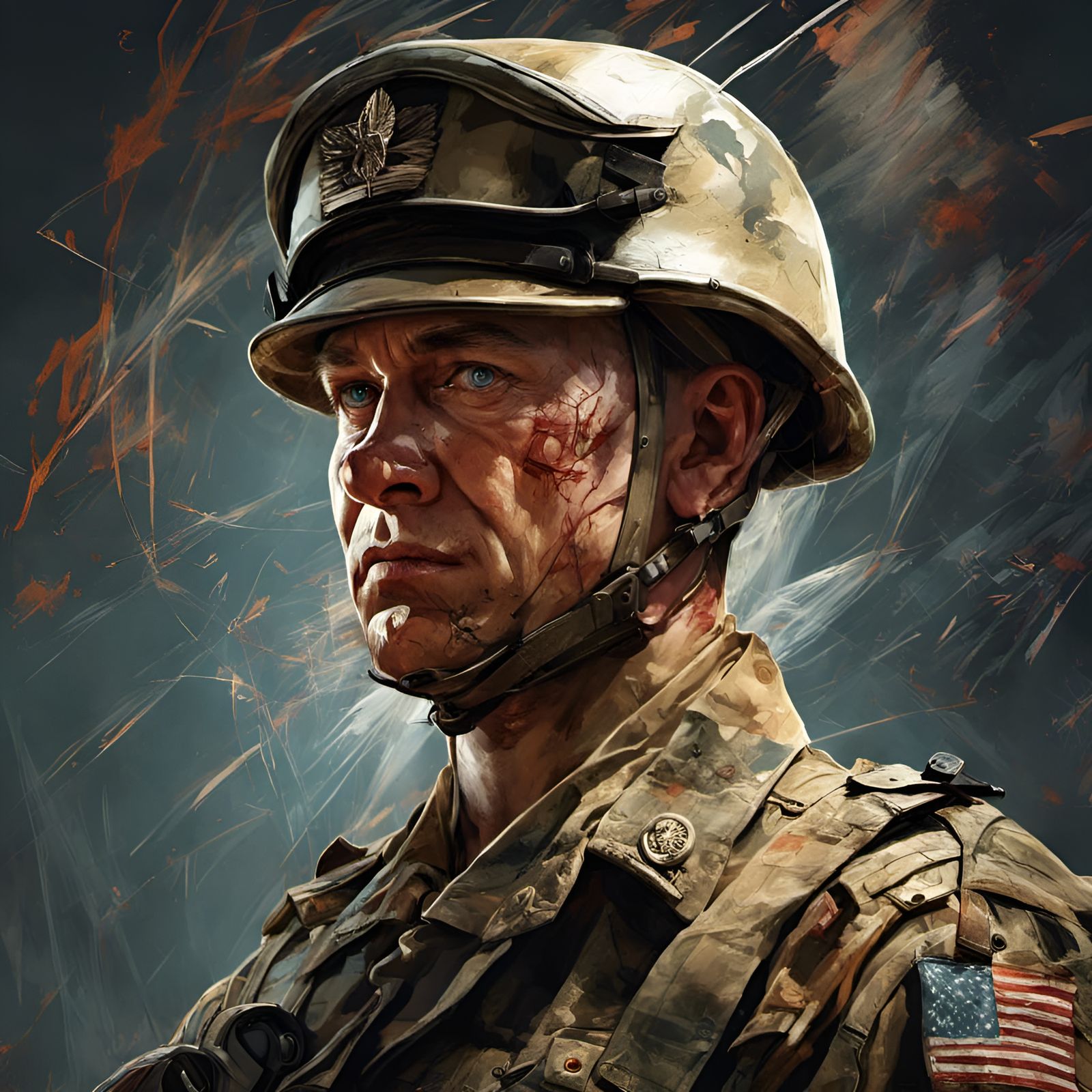 Soldier Comedian Portrait in Renaissance Style