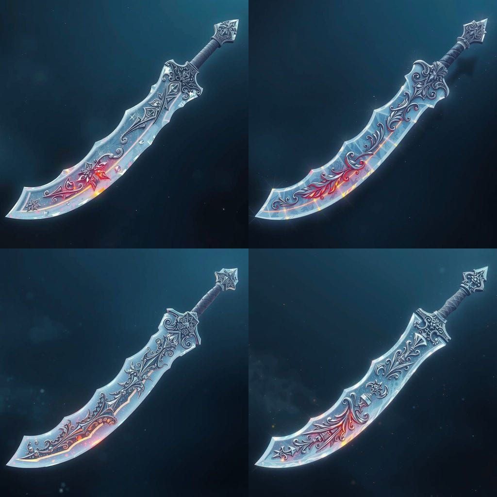 Crystal Scimitar Shines in Frozen Fantasy