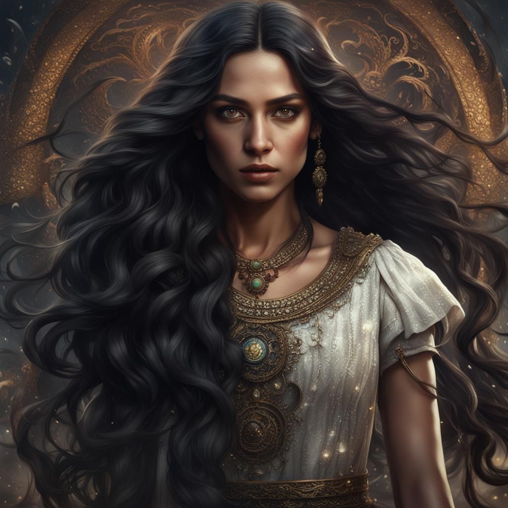 Detailed Matte Painting of a Woman in 8k