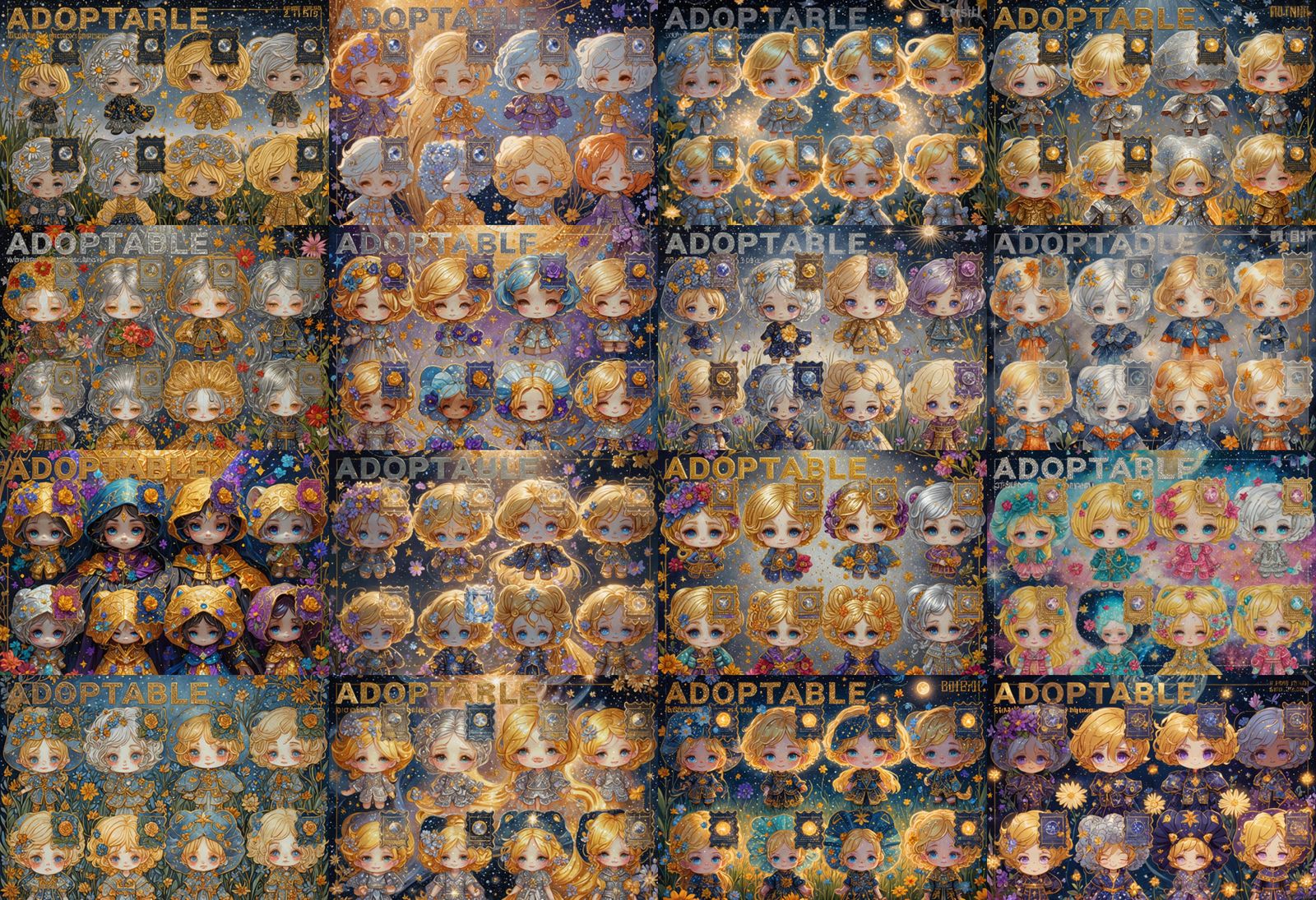 Golden Hair Girl in Diamond Dress Fantasy Art