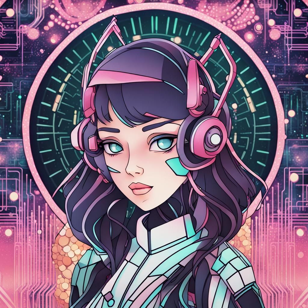 Cyberpunk Firefly in Retro-Futuristic Style