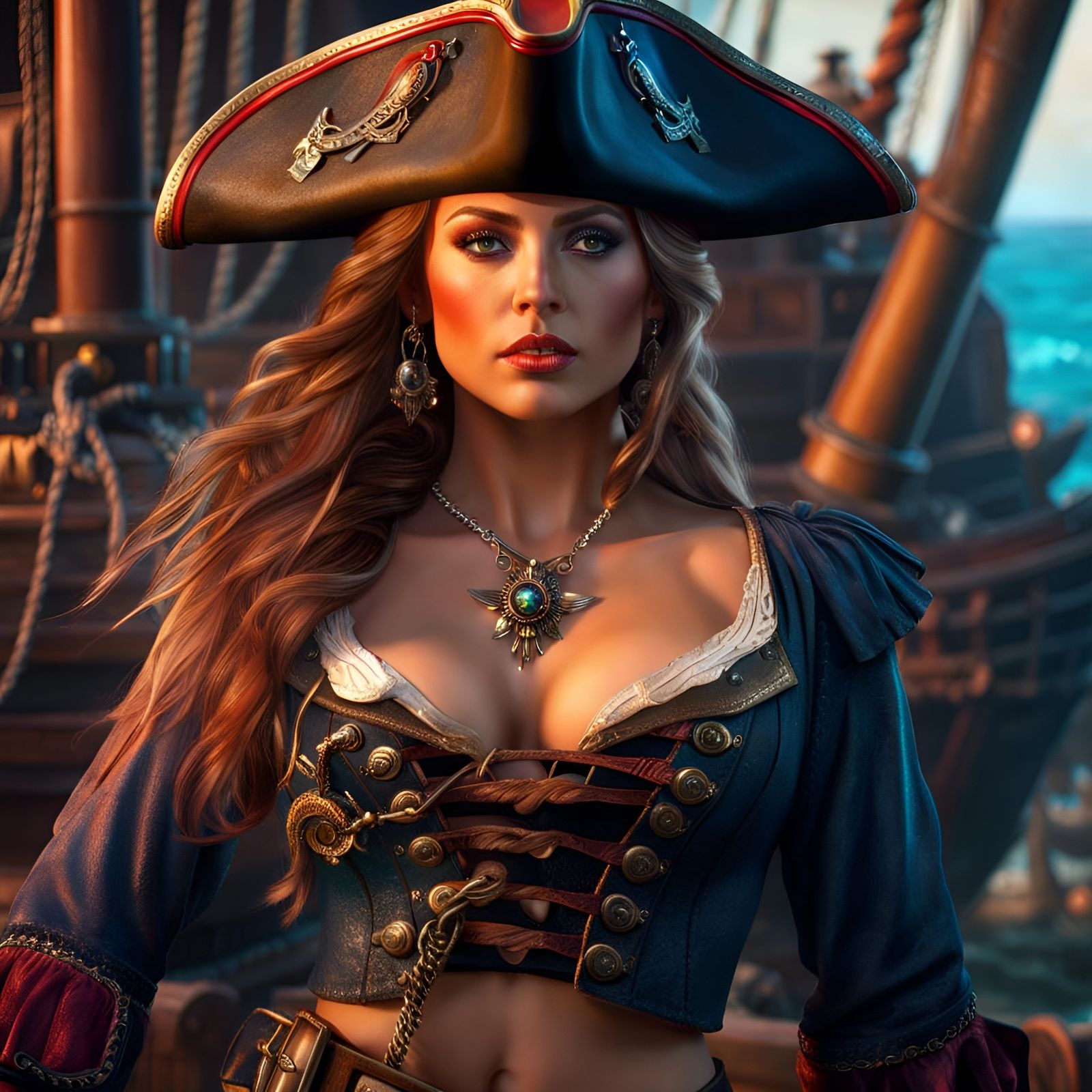 Hyperrealistic Pirate Concept Art with Shipwreck