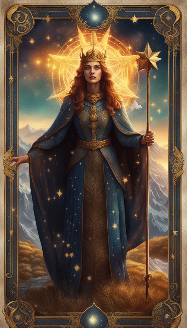 The Star Tarot Card: Spiritual Medieval Woman