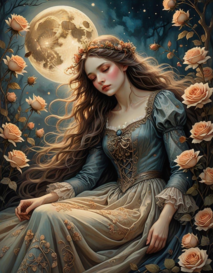 Whimsical Fantasy Queen in a Dreamy Garden