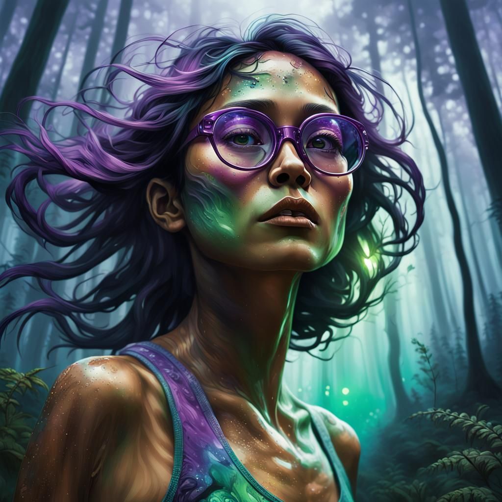 Eerie Fantasy Woman in Forest, as Splash Art