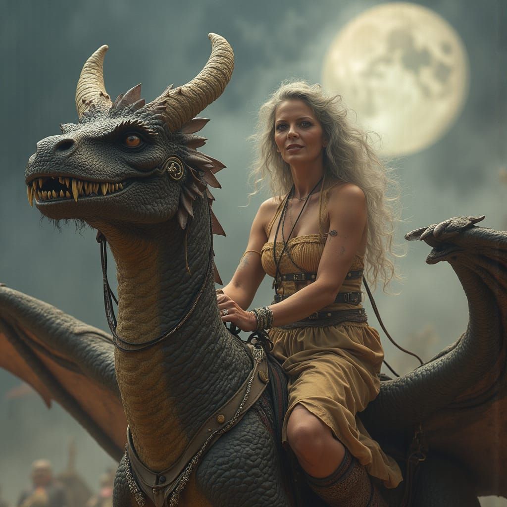 Dragon Rider with Steampunk Engine