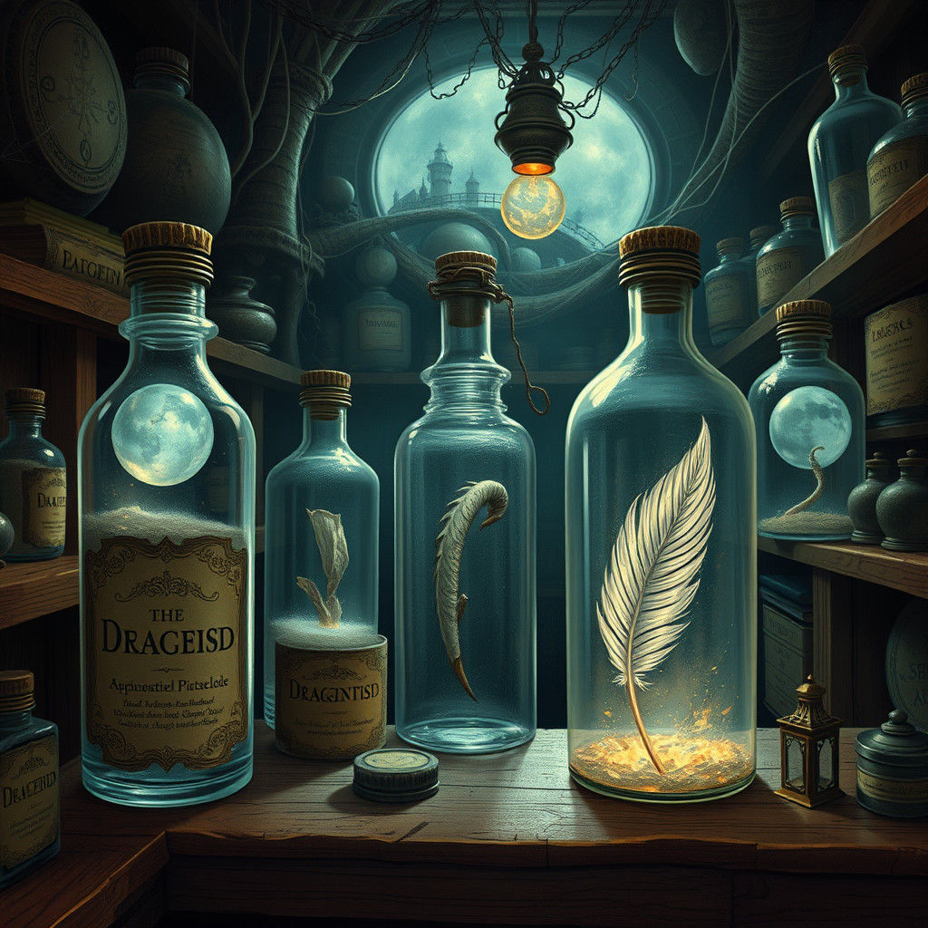 Mysterious Apothecary Jars with Ethereal Glow