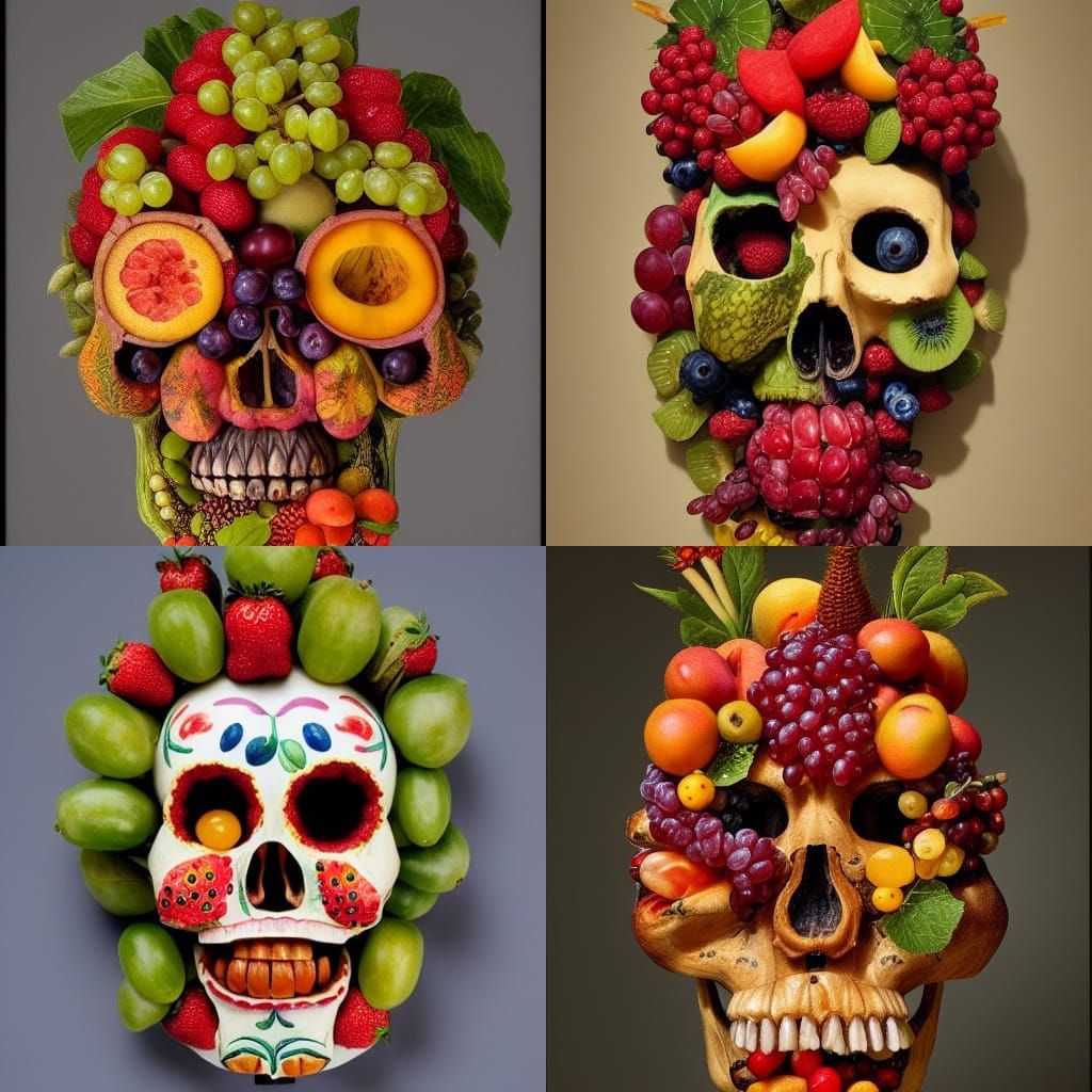 Fruit Calavera in Arcimboldo Style