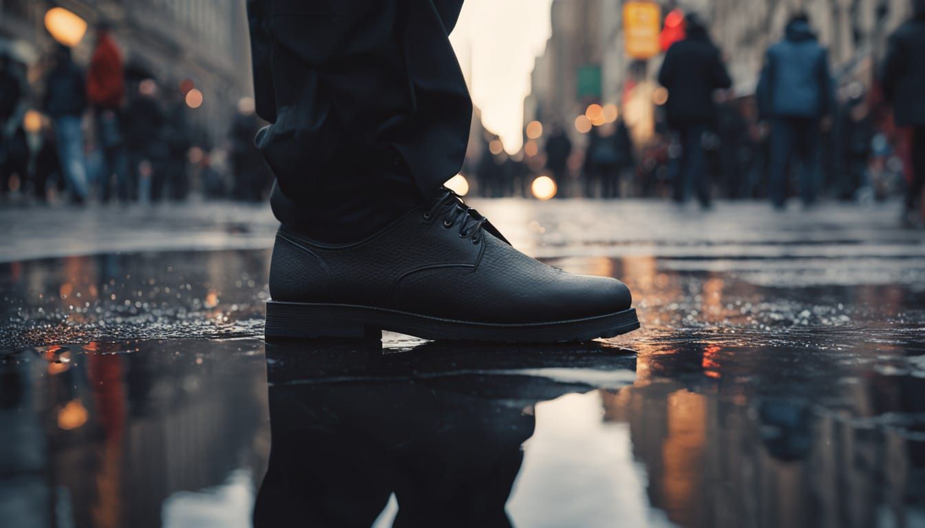 Solitary Figure in Crowded City: Hyperrealistic Digital Art