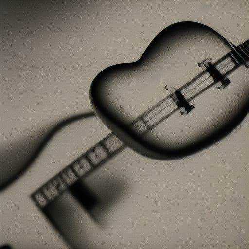 Abstract Guitar Art: Mouth, Words, Heart