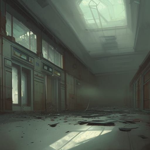 Derelict Police Station: Dark Fantasy Concept Art