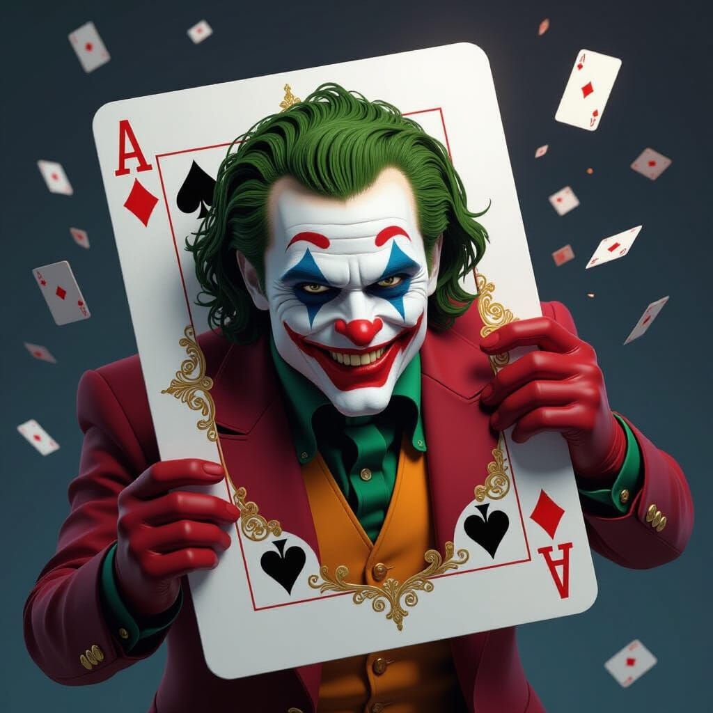 Heath Ledger Joker Emerges From Playing Card