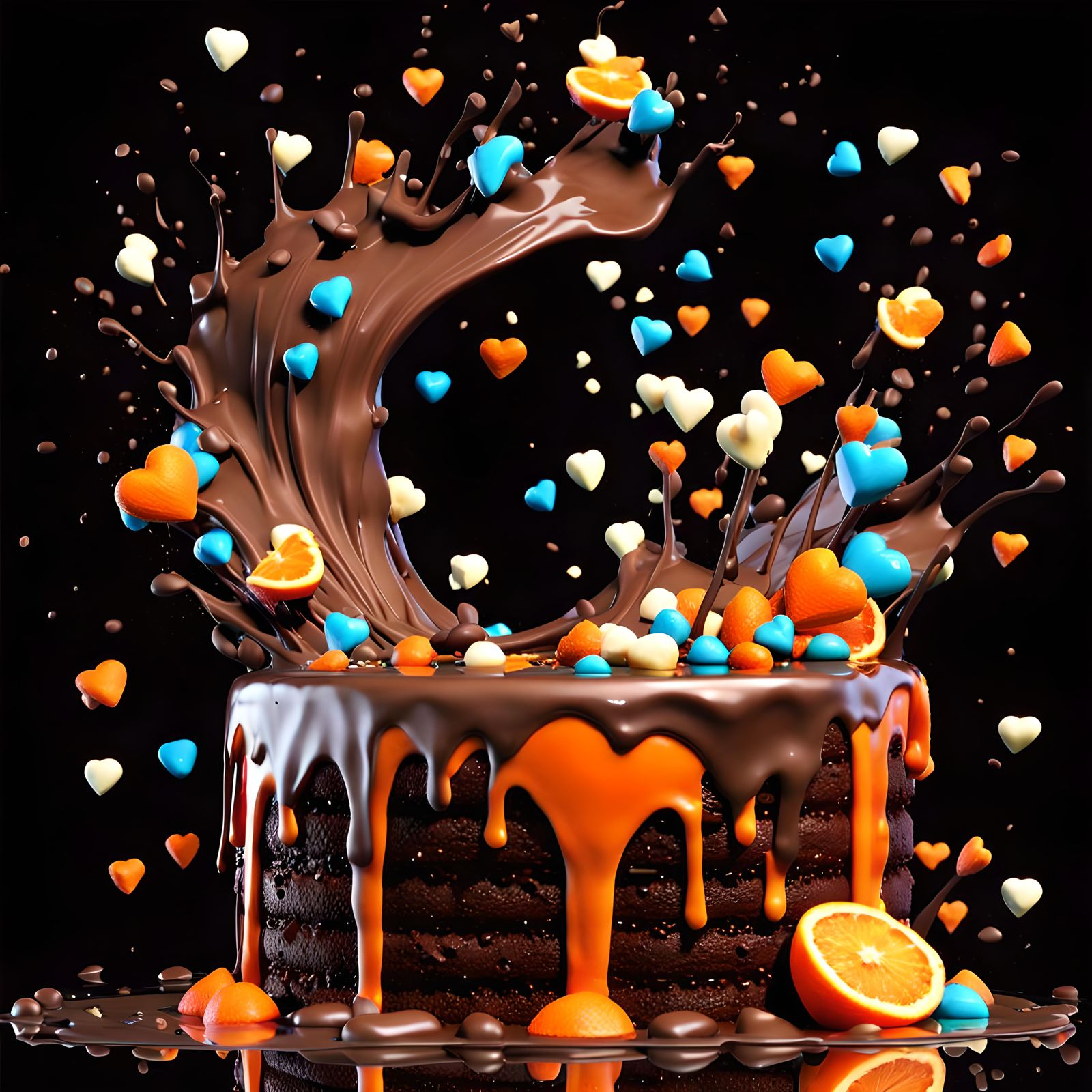 Oops Splash Of Choch Orange Ganache Cake.