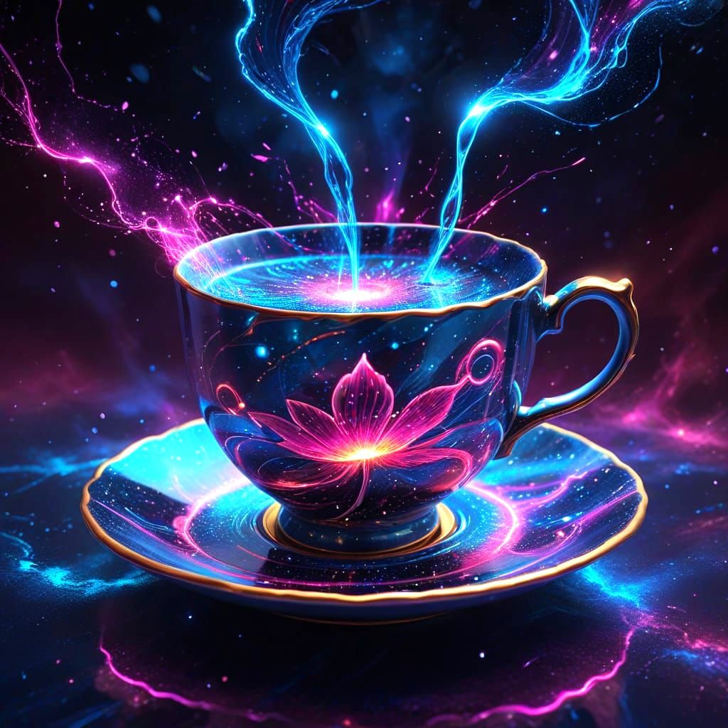 Psychedelic Laser Teacup in Deep Space