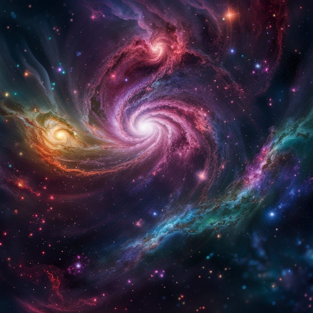 Hyperrealistic Multi-Colored Galaxy in HDR