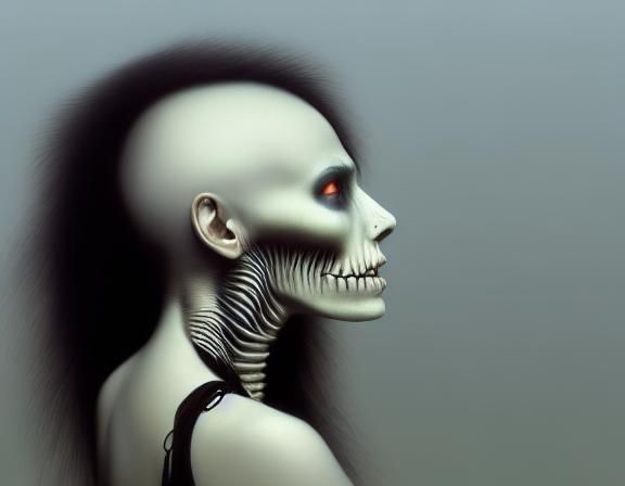 Woman in Bone Adornments, Zdzisław Beksiński Style