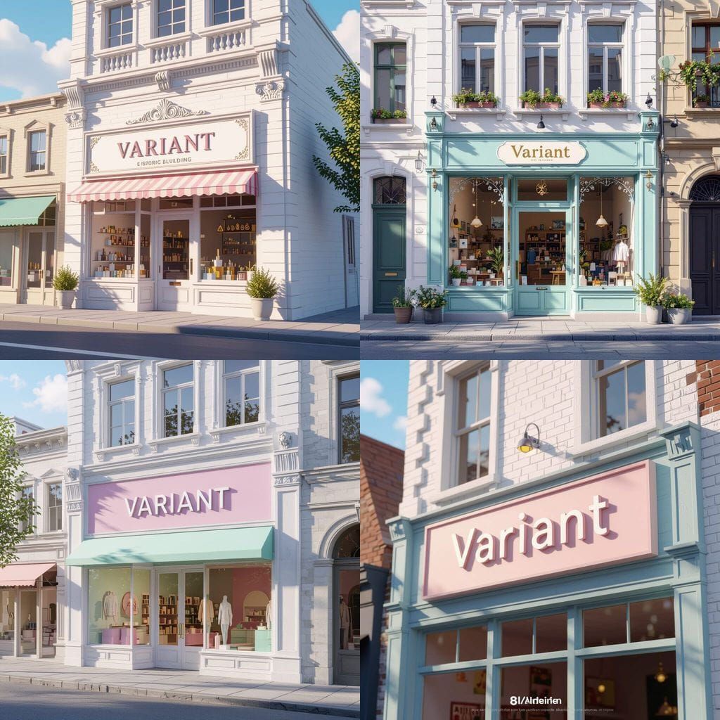 Minimalist Pastel Store Sign for Variant on Historic Buildin...