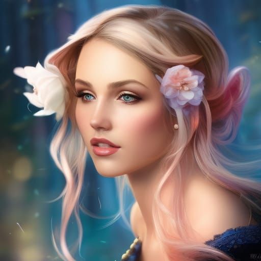 Beautiful Woman Portrait with Elaborate Jewelry