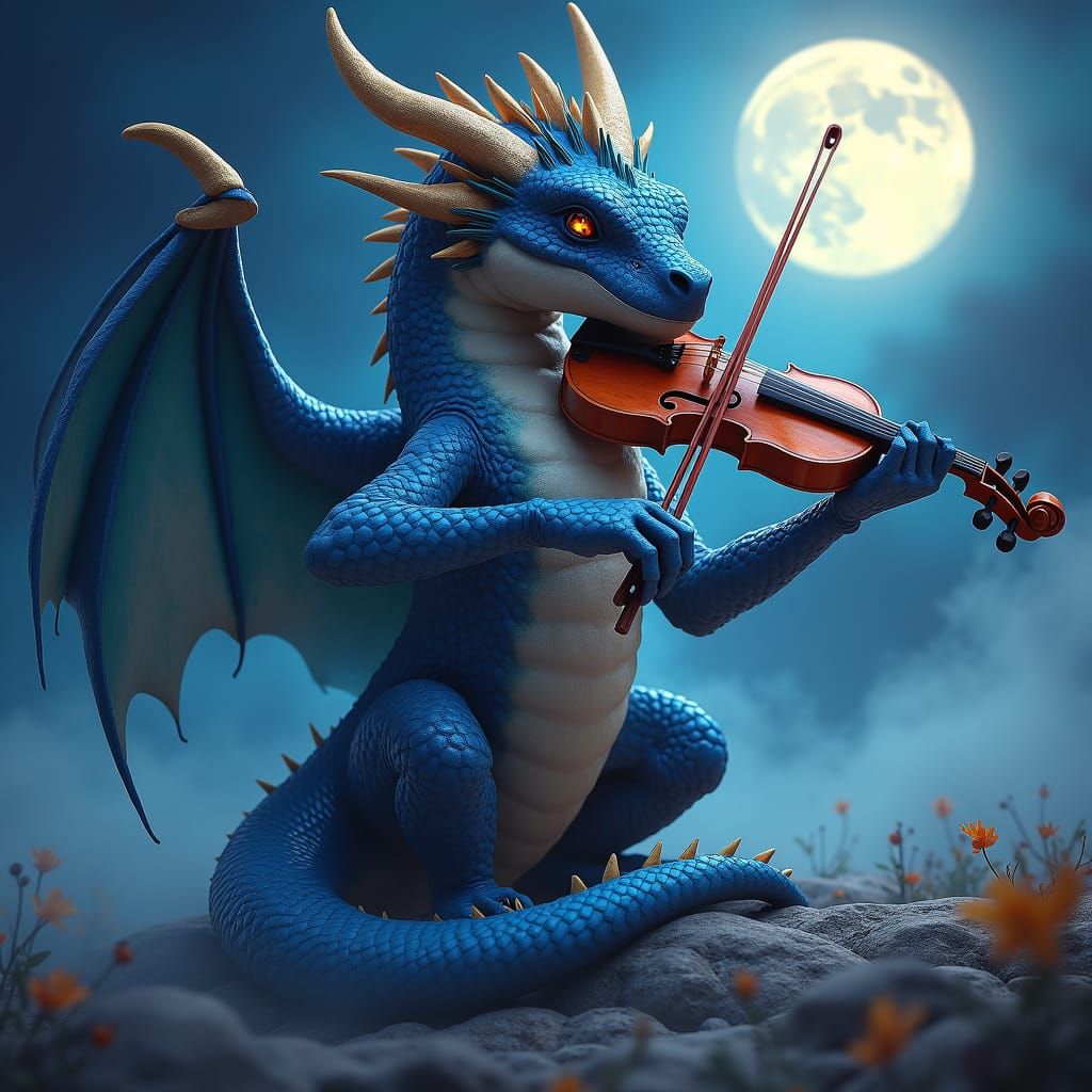 Dragon Virtuoso: Fantasy Art in Dreamlike Setting