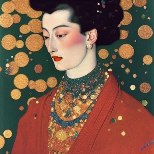 Sparkling Woman Portrait in Cel-Shaded Style