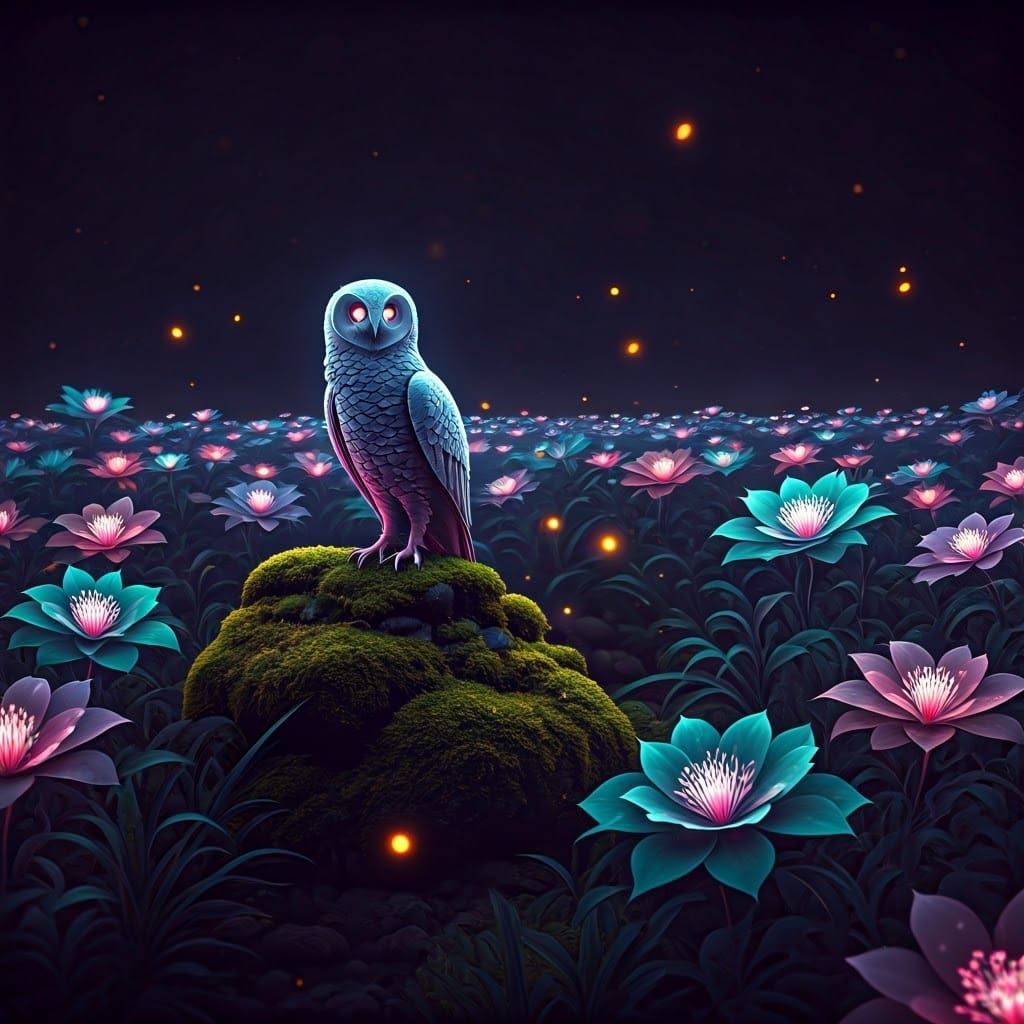 Surreal Twilight Meadow Radiates Ethereal Beauty