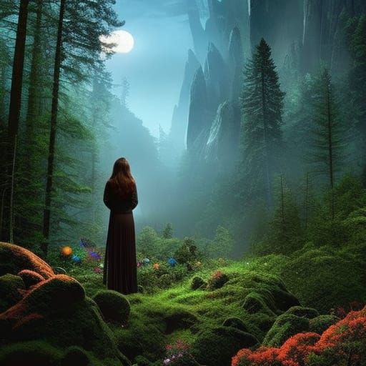 Surreal Fantasy Portrait: Beauty, Horror, and Space