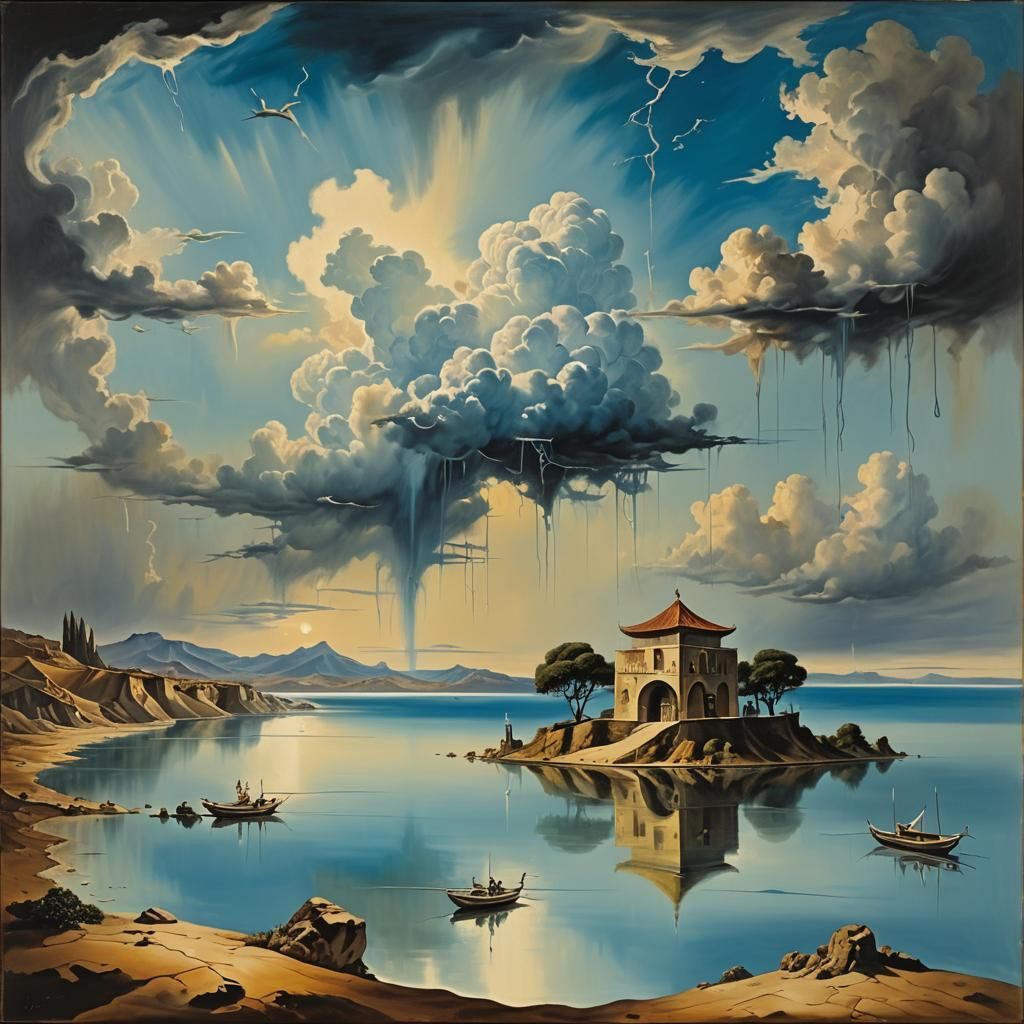 Surreal Lakeside Pavilion in Dali Style