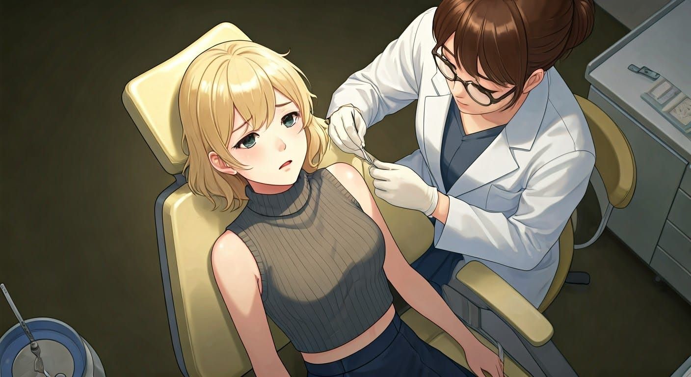 Japanese Anime Girl in Dental Chair