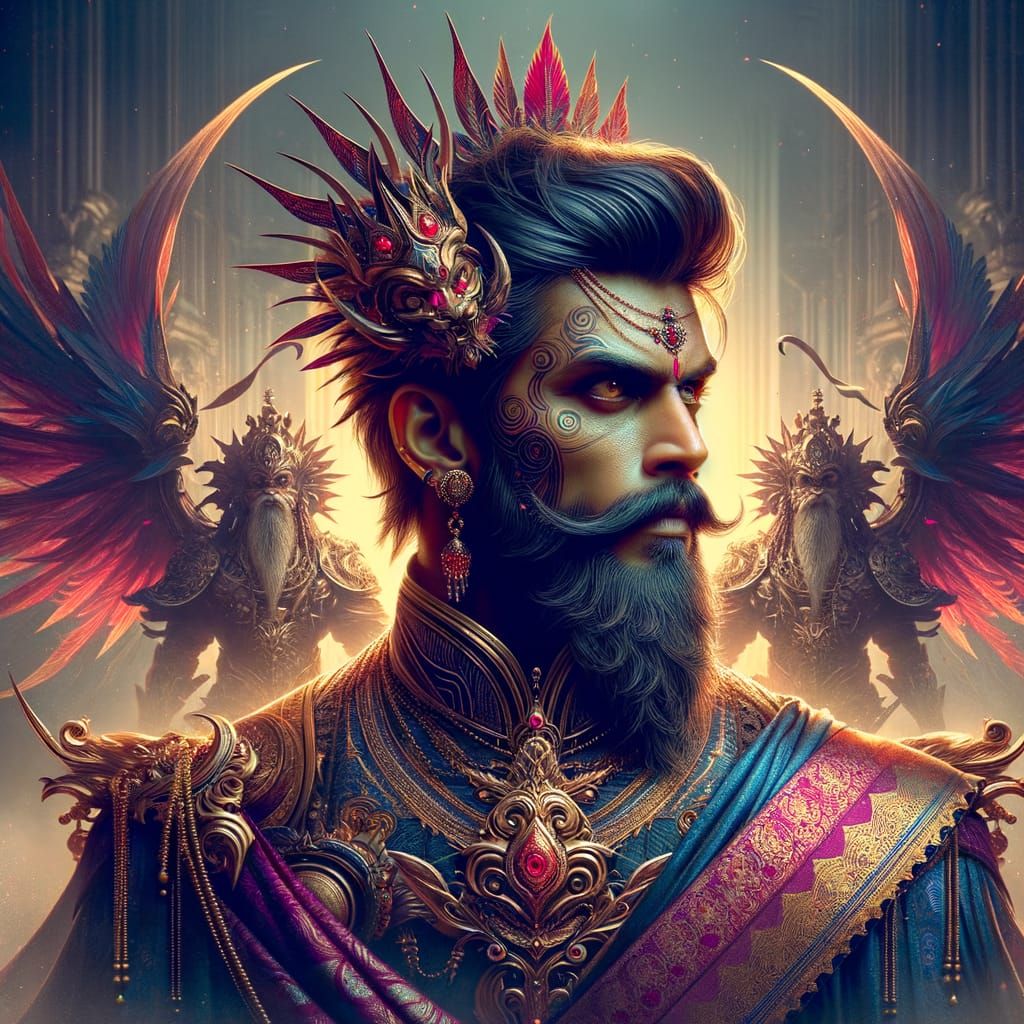 Cinematic Character Concept Art in South Indian Style