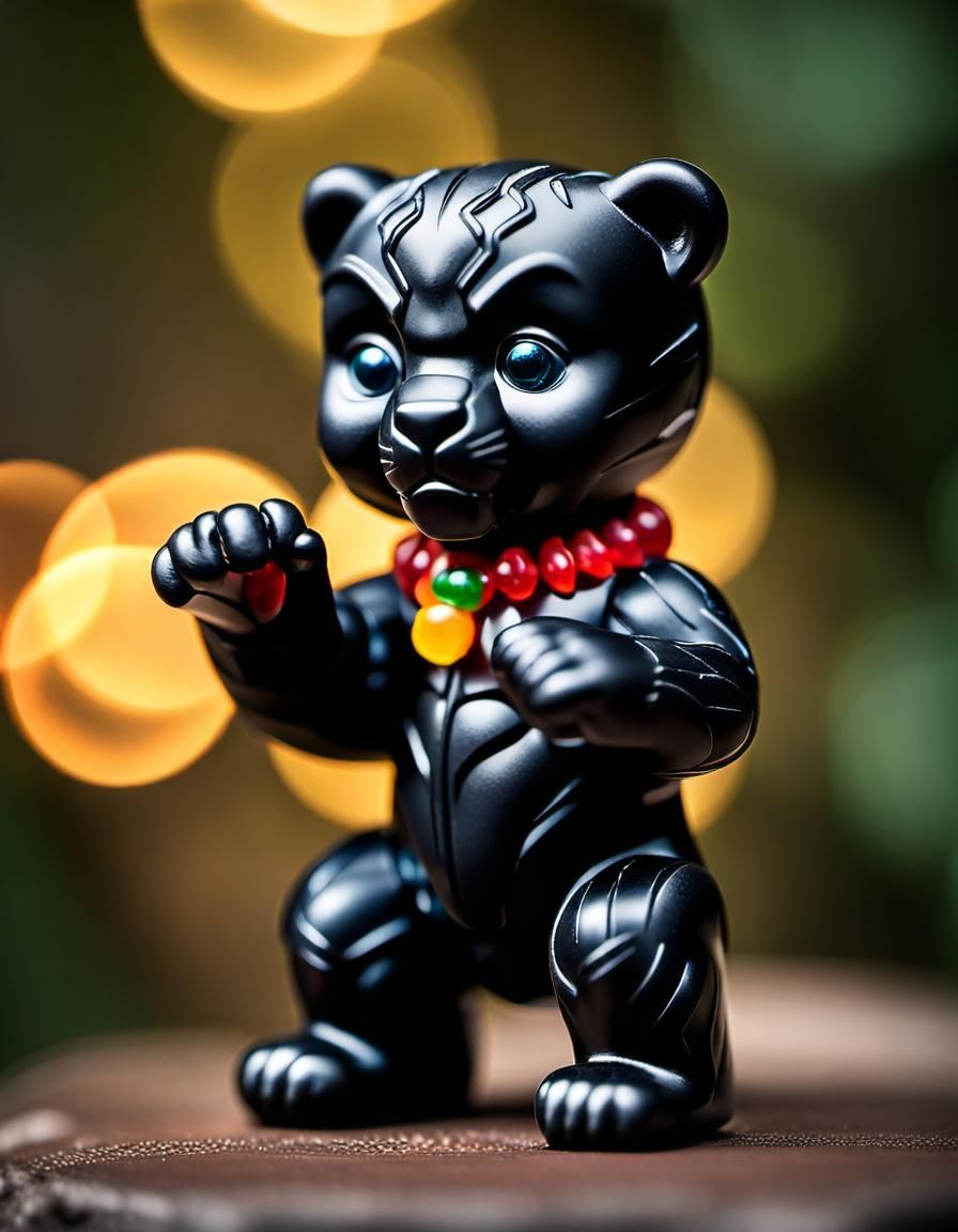 Gummy Bear Black Panther in Natural Lighting