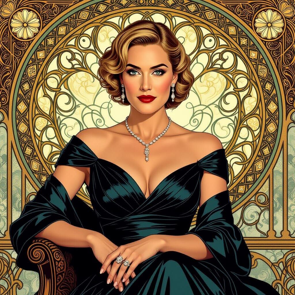 Kate Winslet in Art Nouveau Style