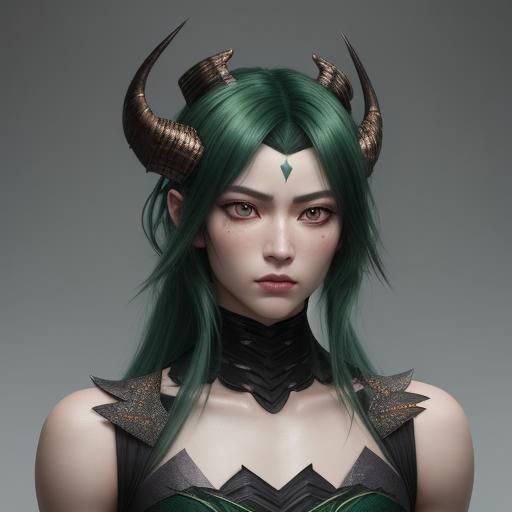 Detailed 3D Anime Portrait of a Shifter Barbarian