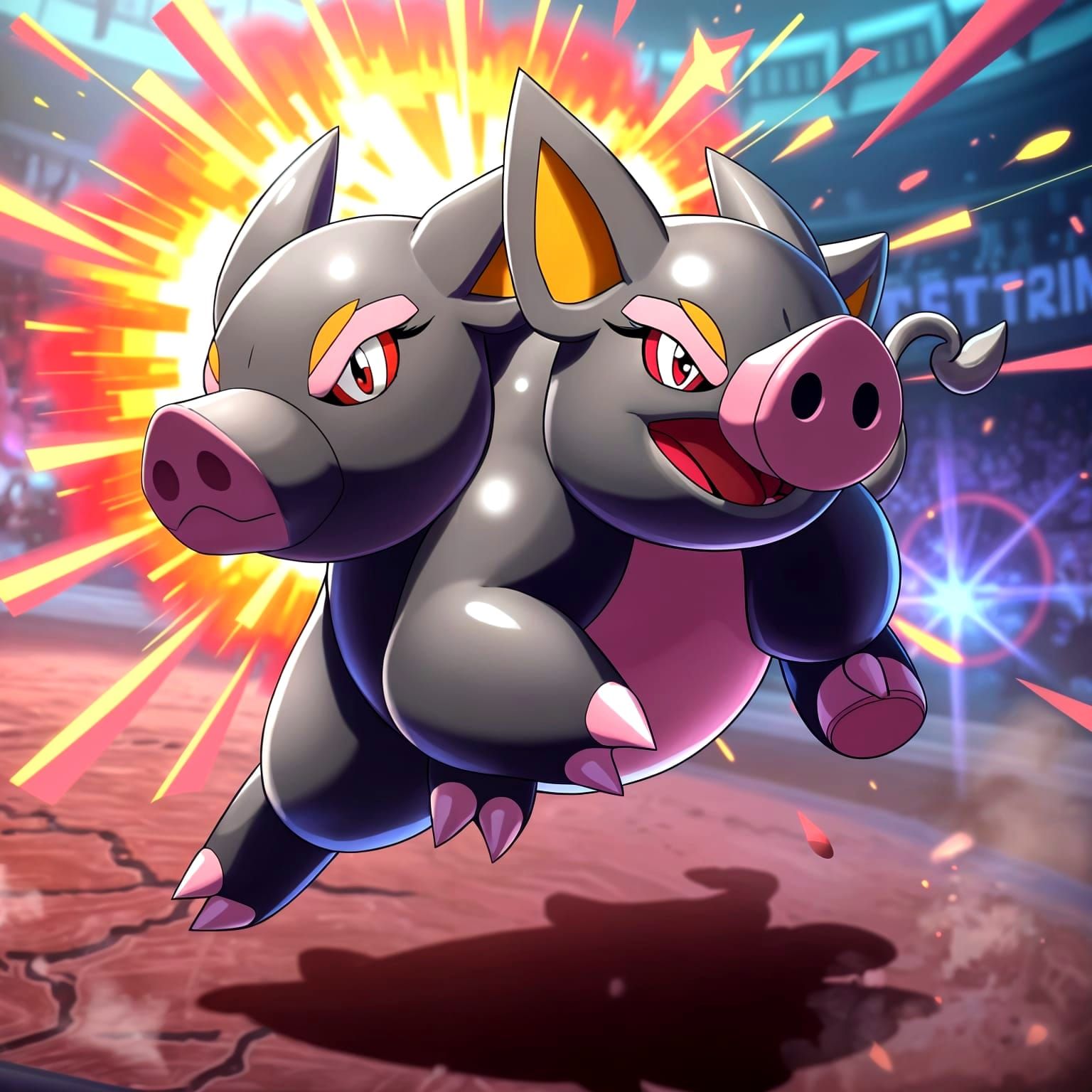 Oinkologne Unleashes Powerful Battle Move in 3D Anime Style