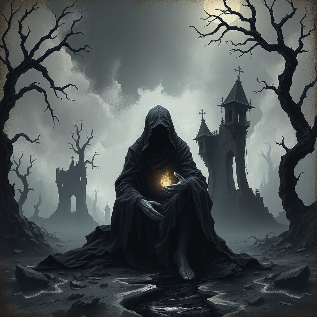 Desolate Hope Fades to Monochrome in a Haunting Surreal Land...