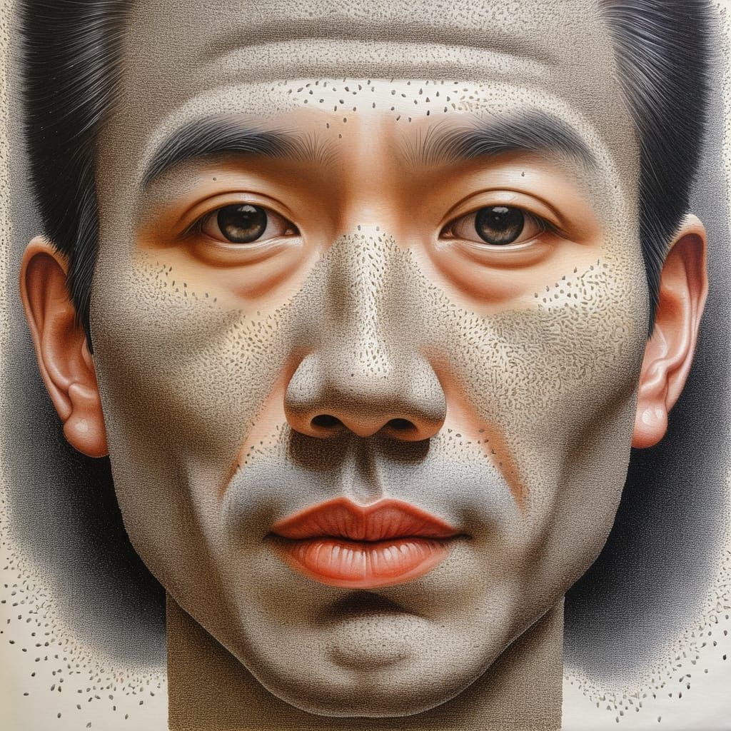 Sesame and Poppy Seed Portrait in Crayon