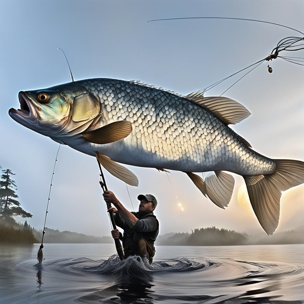 Fantastical Fishing Match in Detailed Matte Painting