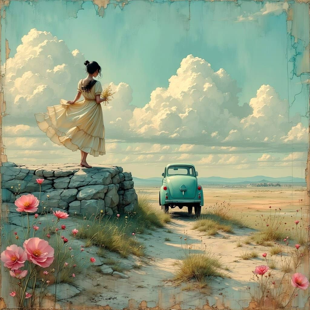 Dreamy Ballerina in a Cozy Pastel Dreamscape