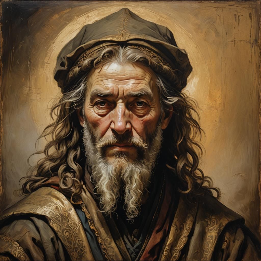 Medieval Sorcerer Portrait in Oil Painting Style
