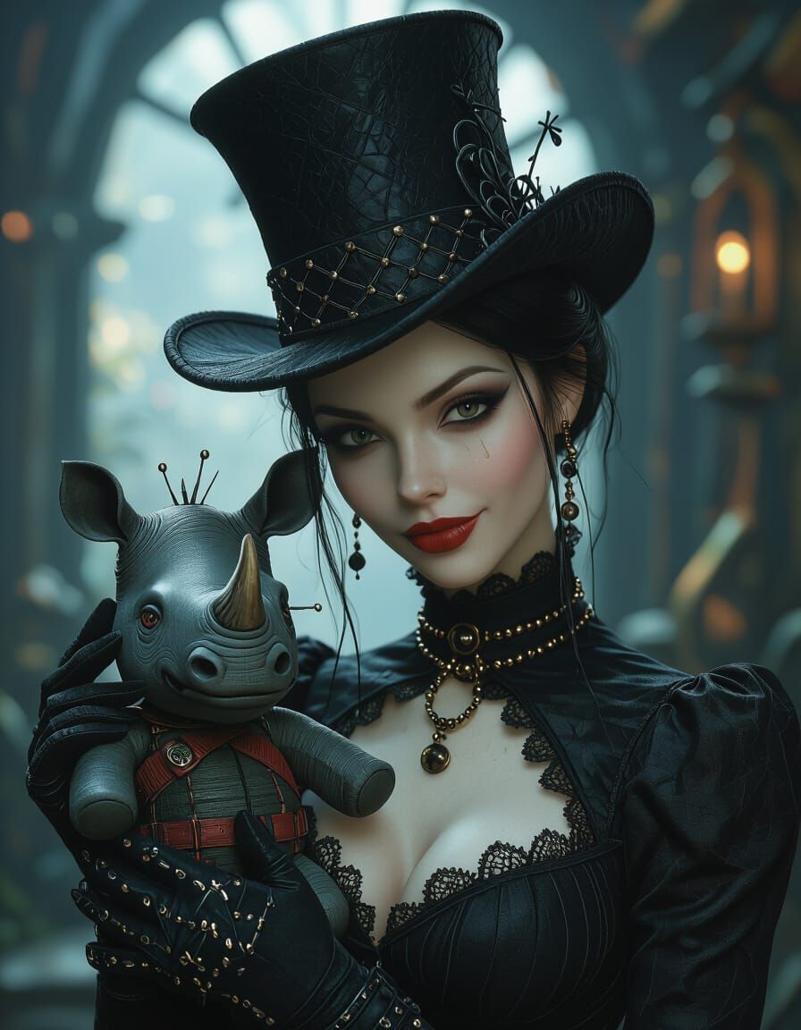 Mystical Voodoo Woman with Doll, Fantasy Matte Painting