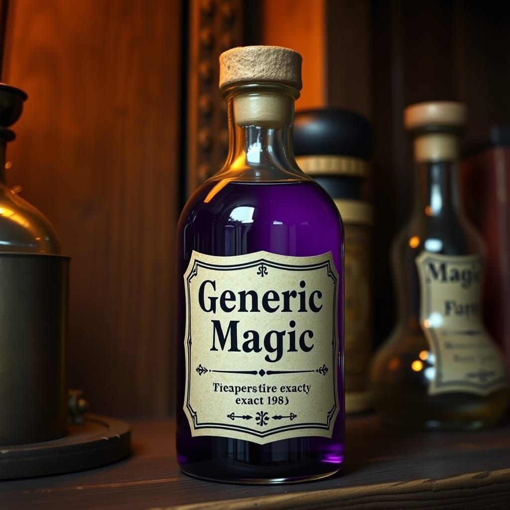 Enchanted Elixir on a Wizard's Shelf