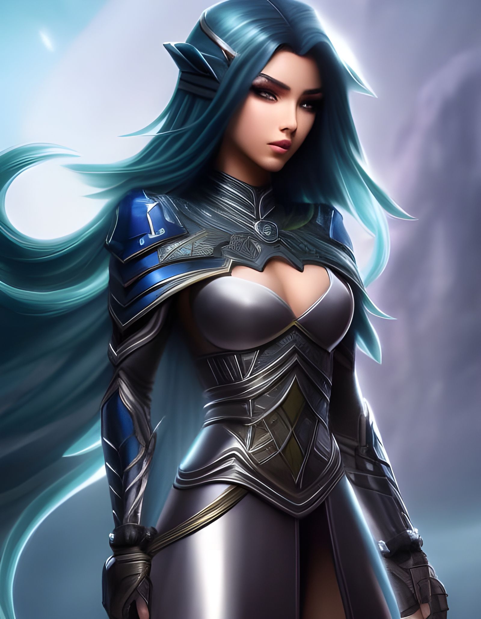 Elegant Half-Elf Prince in Ornate Armor