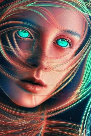 Girl in Quantum Hallucination: Psychedelic Digital Art